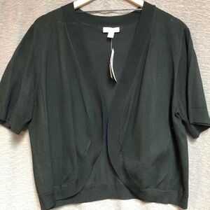 Charter club 2X black knit short sleeve bolero shrug
